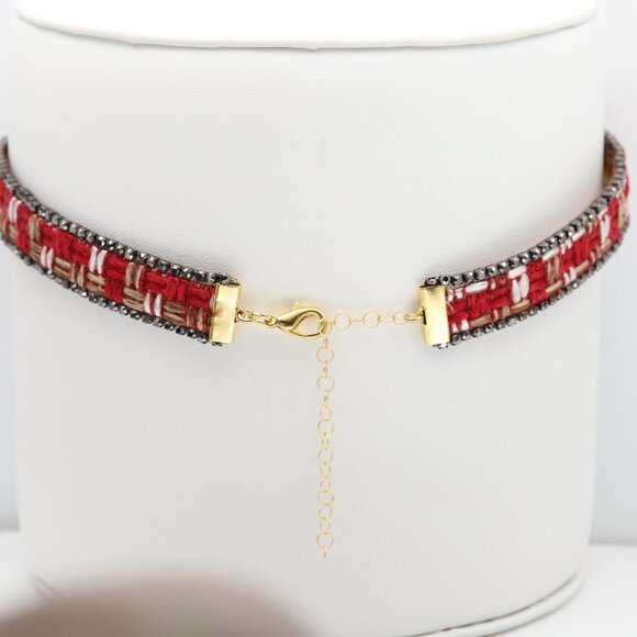 Red Choker Adjustable Elegant Fancy Lace Chokers Necklace  (#20) - Picture 5 of 9